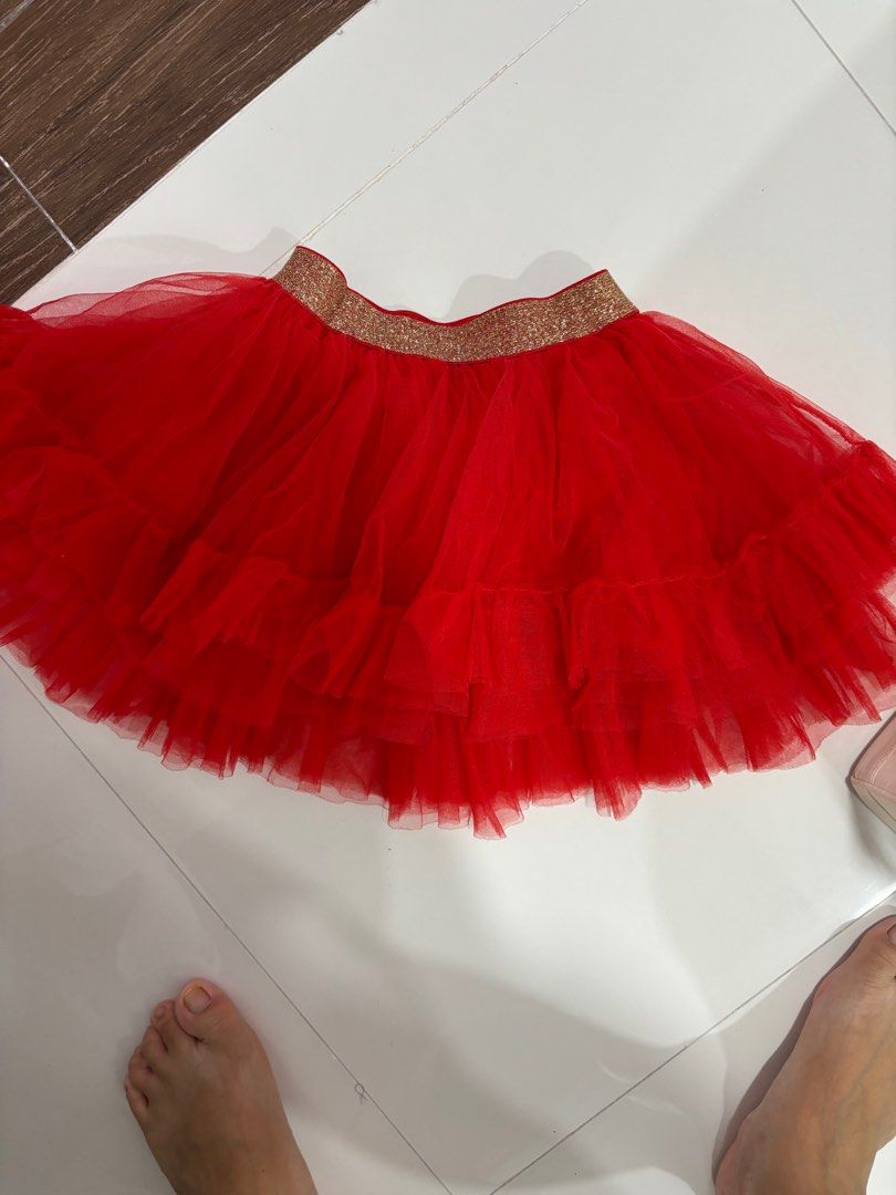 Red tutu skirt baby top