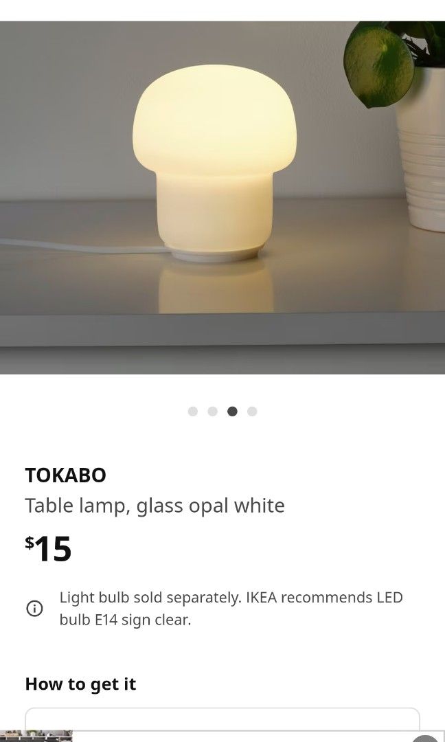 Retail $15) TOKABO Ikea table lamp. With FREE light bulb, Furniture & Home  Living, Lighting & Fans, Lighting on Carousell