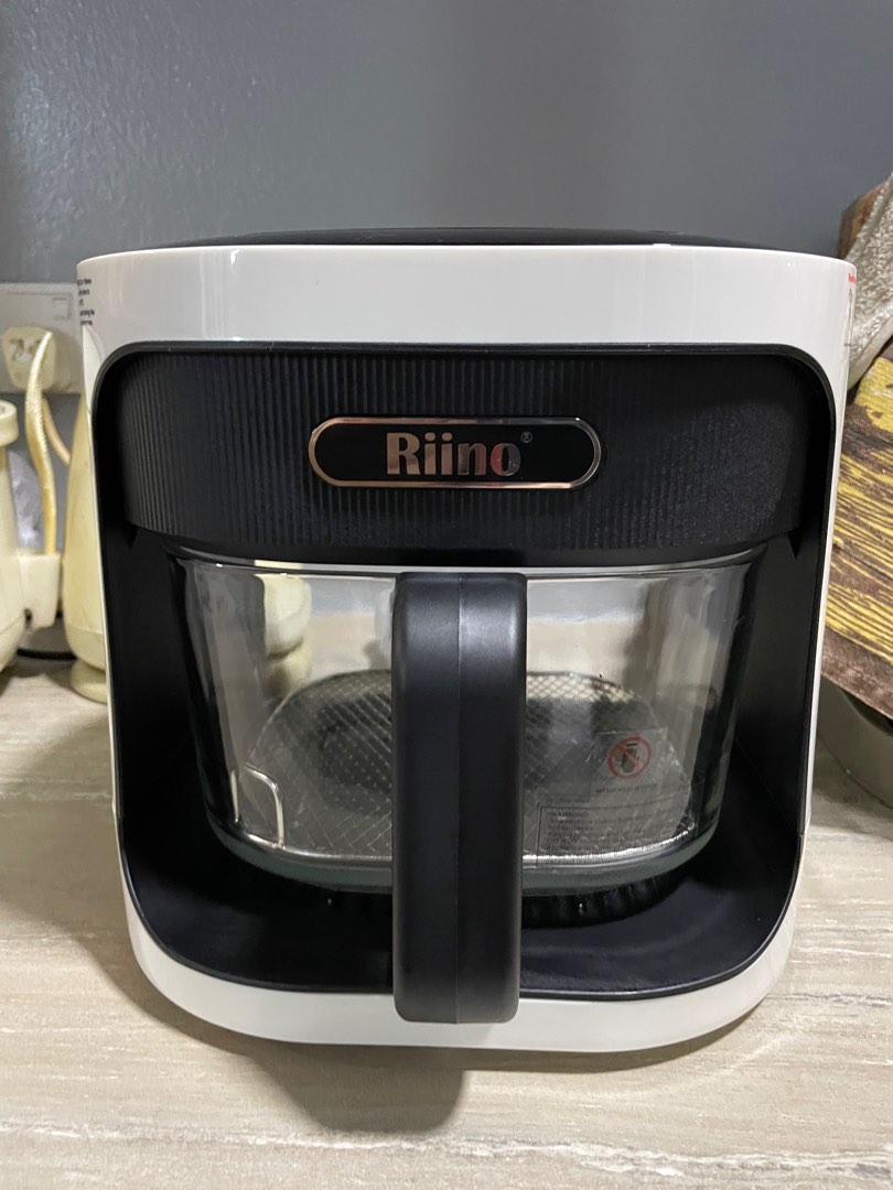 Riino Glass Air Fryer (5.0L) with warranty!, TV & Home Appliances
