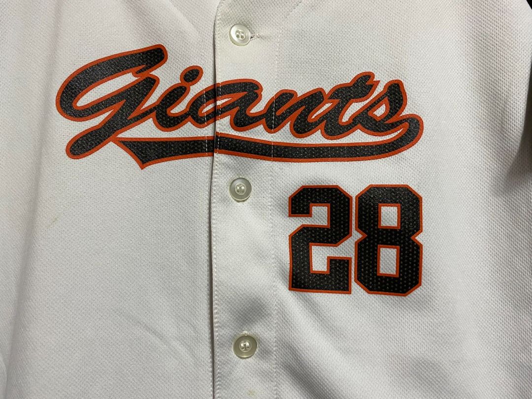 Majestic San Francisco Giants Buster Posey #28 World Series Gold Jersey Sz  48