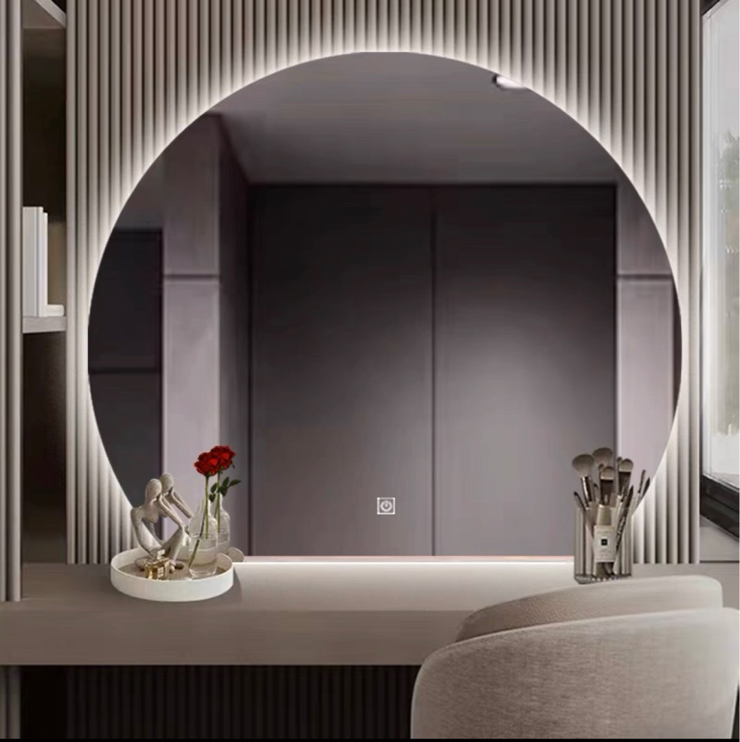 Semicircle Bathroom Mirror (Bottomcut) No LED light, Furniture