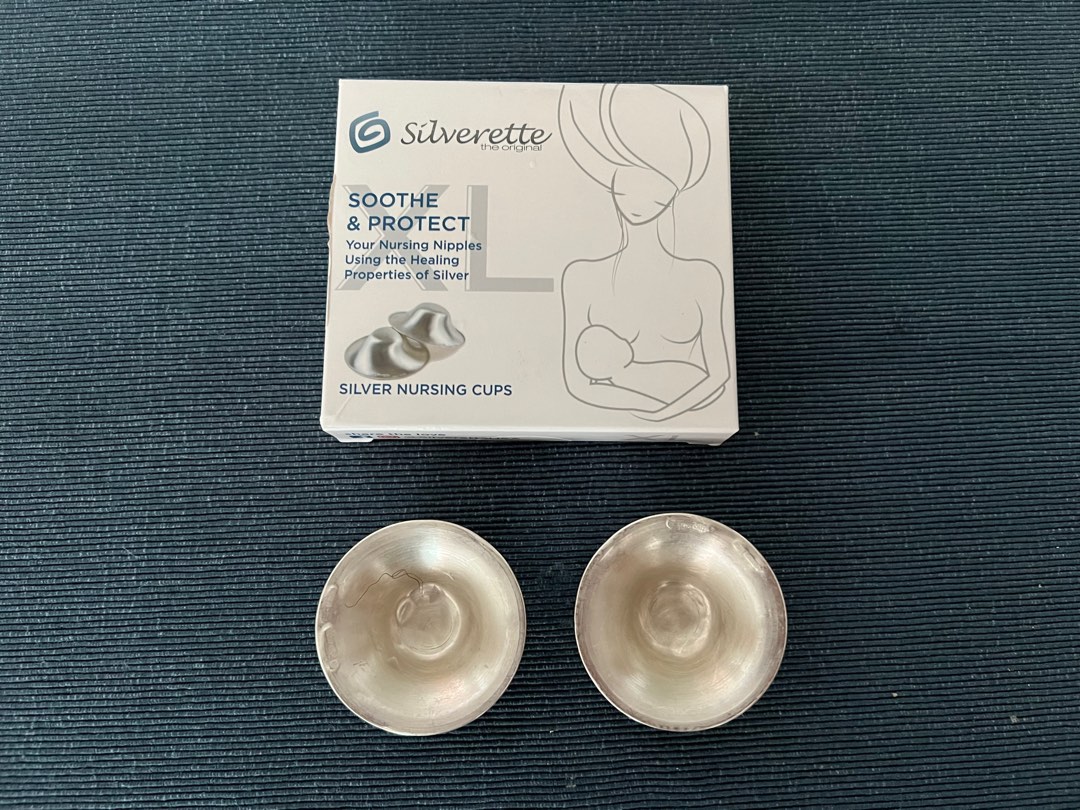 SILVERETTE The Original Silver Nursing Cups - Soothe and protect your  nursing nipples -Made in Italy (XL) : : Baby