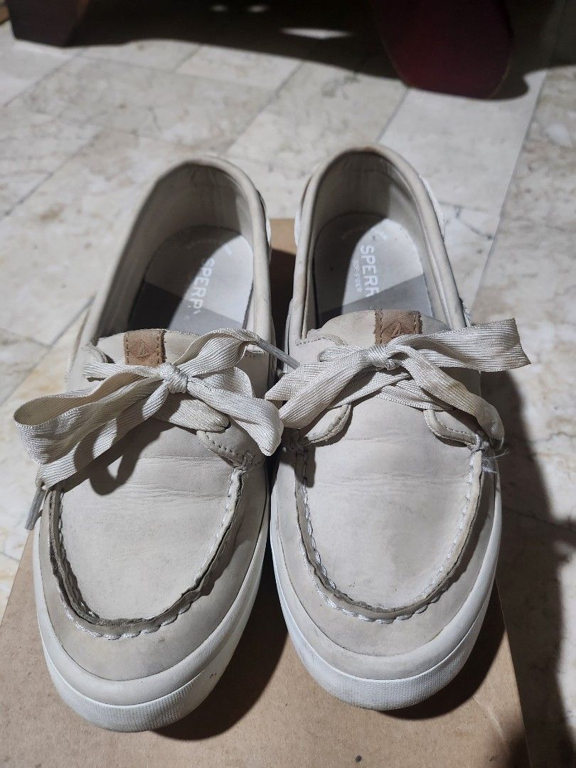 Sperry Shoes Women s Sailor Boat Leather Sneakers Ivory