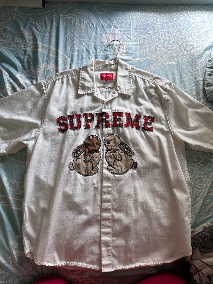 Supreme Bunnies S/S Work Shirt White S-