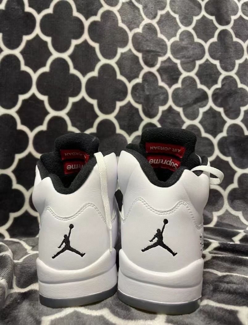 🔴【白紅】Supreme x Jordan Air Jordan 5 Retro White 高幫復古籃球鞋