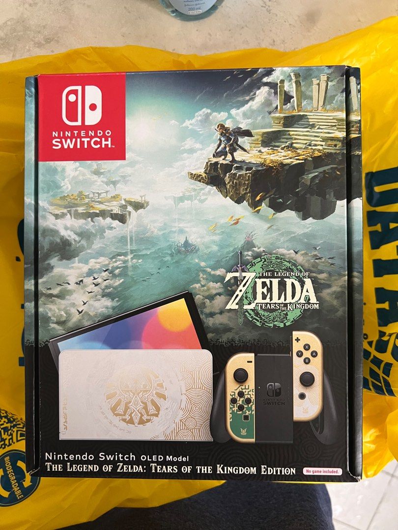 Nintendo Switch OLED Zelda TOTK Occasion - 64 Go, Joy-Con Or, Boîte D'origine - Console Portable Fonctionnelle