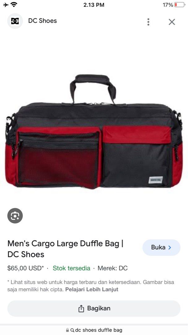 Dc shoes duffle bag deals