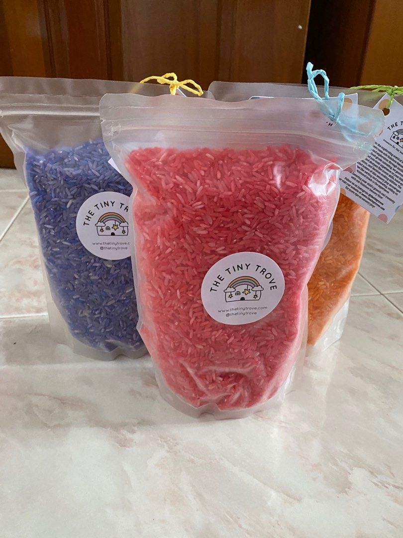 Tiniest Rice Tiny trove sensory play rice, Babies & Kids, Infant Playtime on Carousell