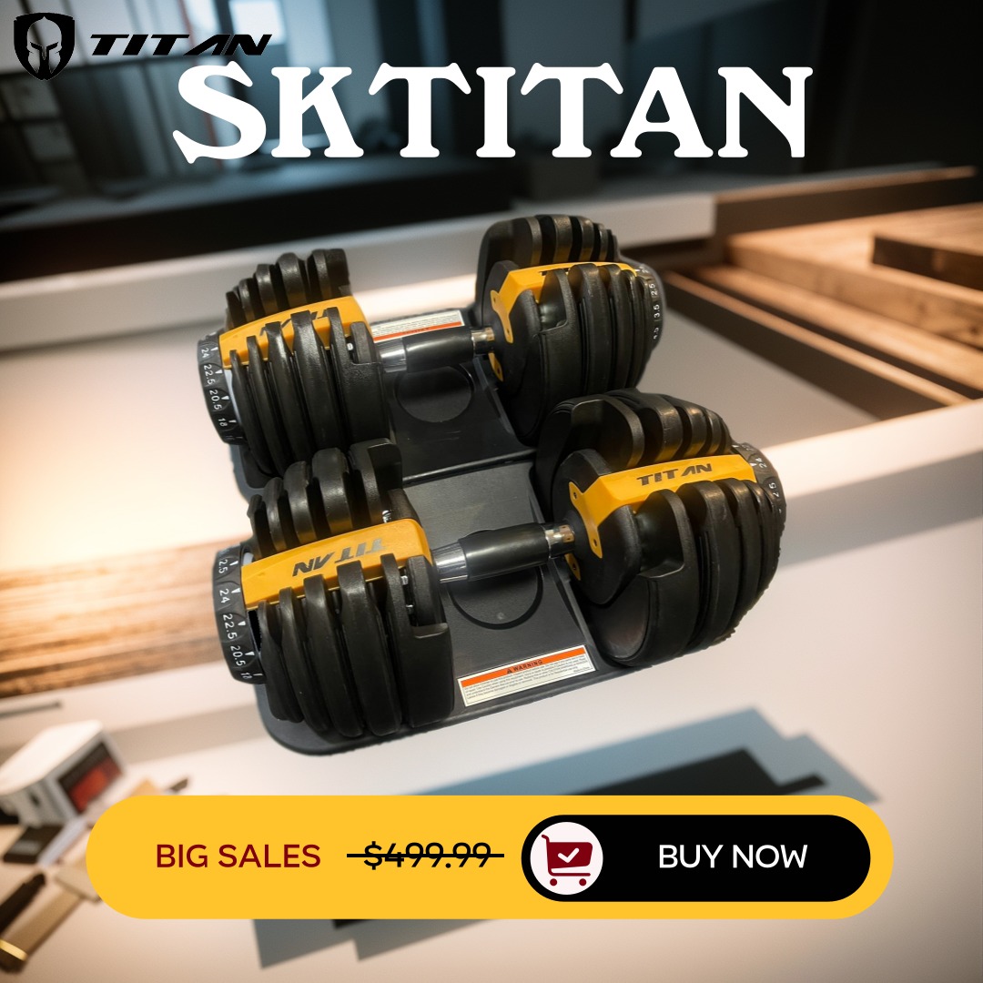 TITAN Adjustable Dumbbells Dumbbell Set 2.5kg 24kg Sports