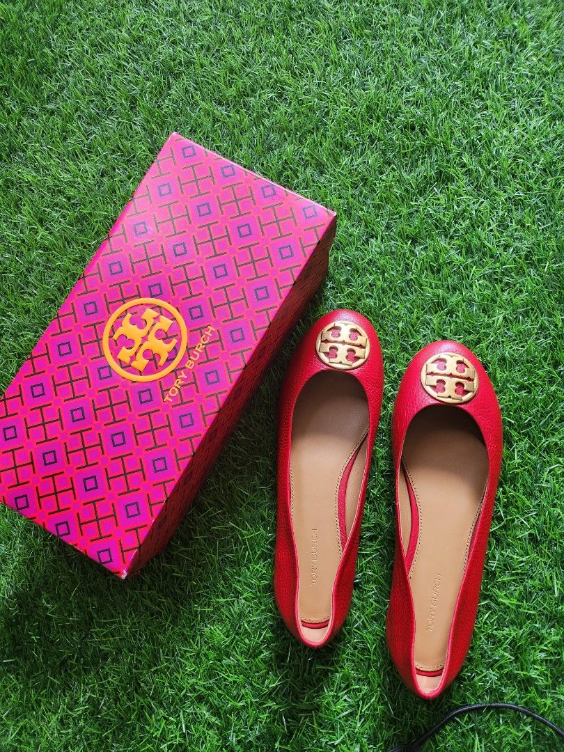 Tory burch cheap flats red