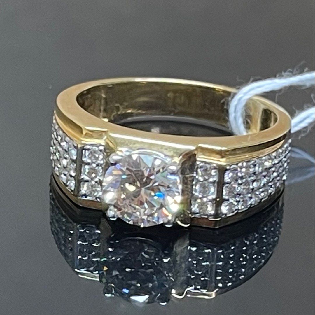 TP 18KYG Diamond D1 1.5cts D48 0.65cts Mens Ring
