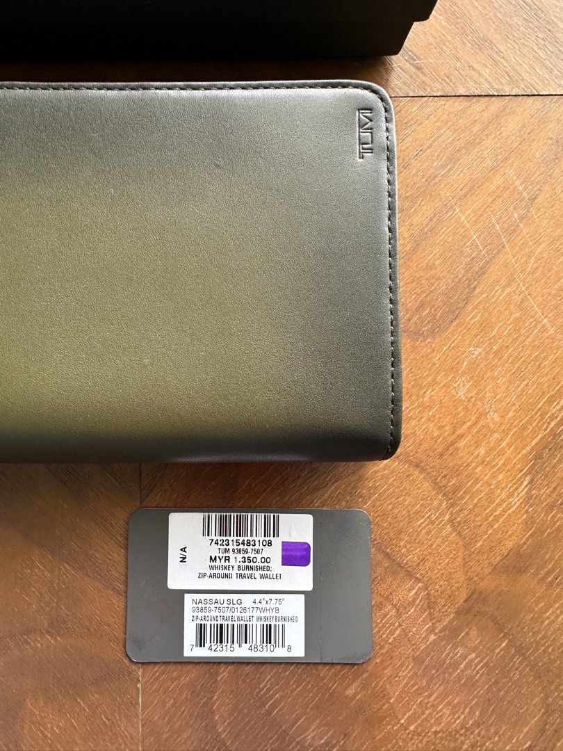 Tumi Nassau Zip-Around Travel Wallet Black Smooth