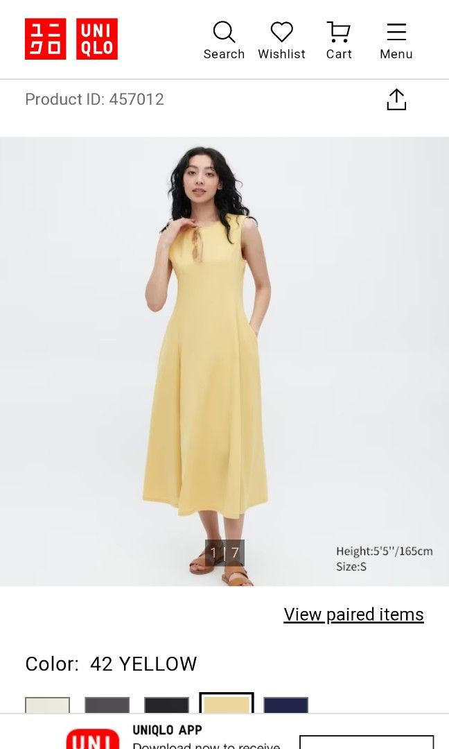 Uniqlo yellow dress cheap