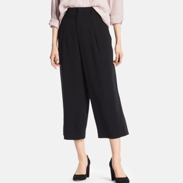 Uniqlo drape new arrivals wide cropped pants