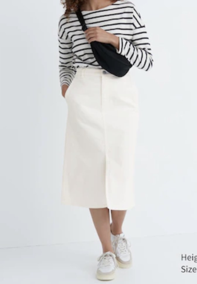 Uniqlo denim midi skirt 2025