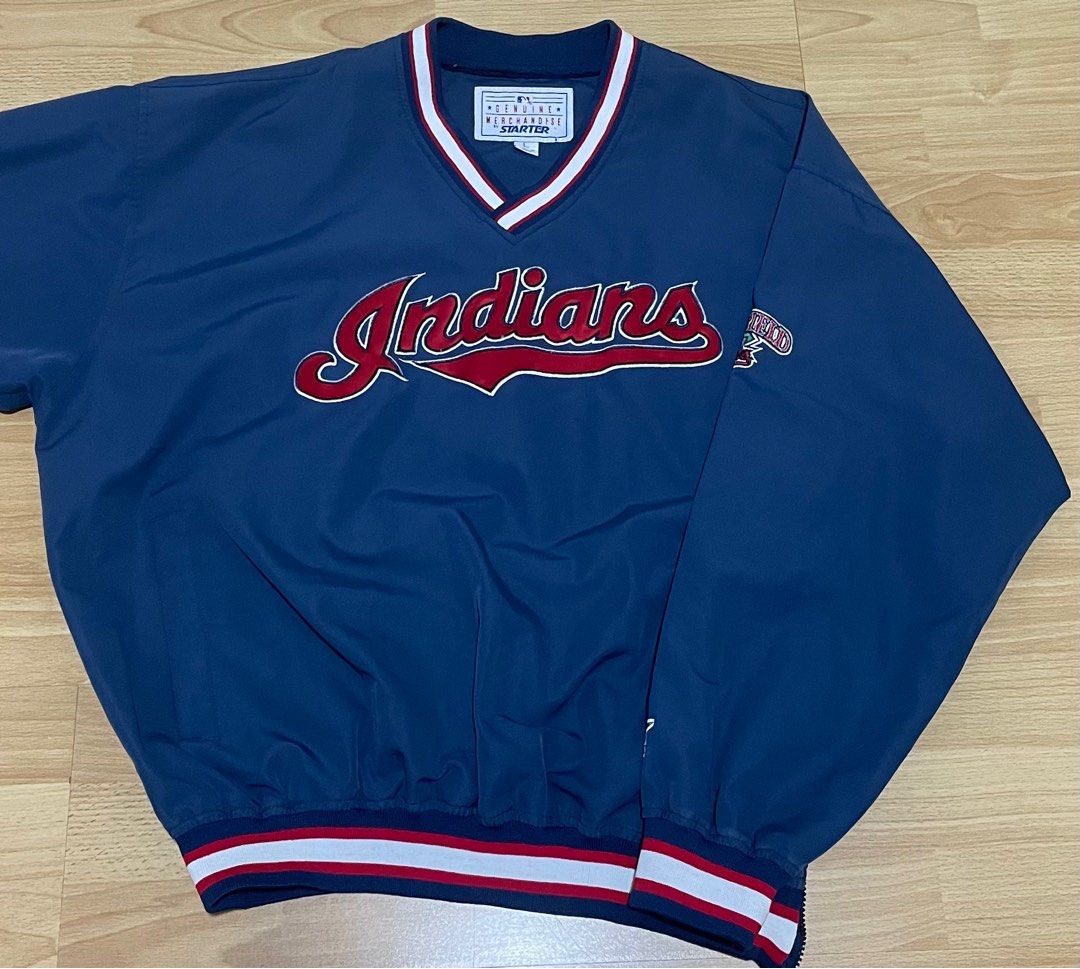 Unisex Vintage Cleveland Indians Sweatshirt Pullover Sweater Windbreaker  Nylon