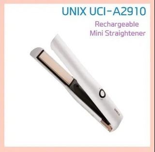 UNIX KOREA UCI-A2910 Rechargeable Cordless Mini Straightener Hair Styling Hair wireless Curling Hair Iron White