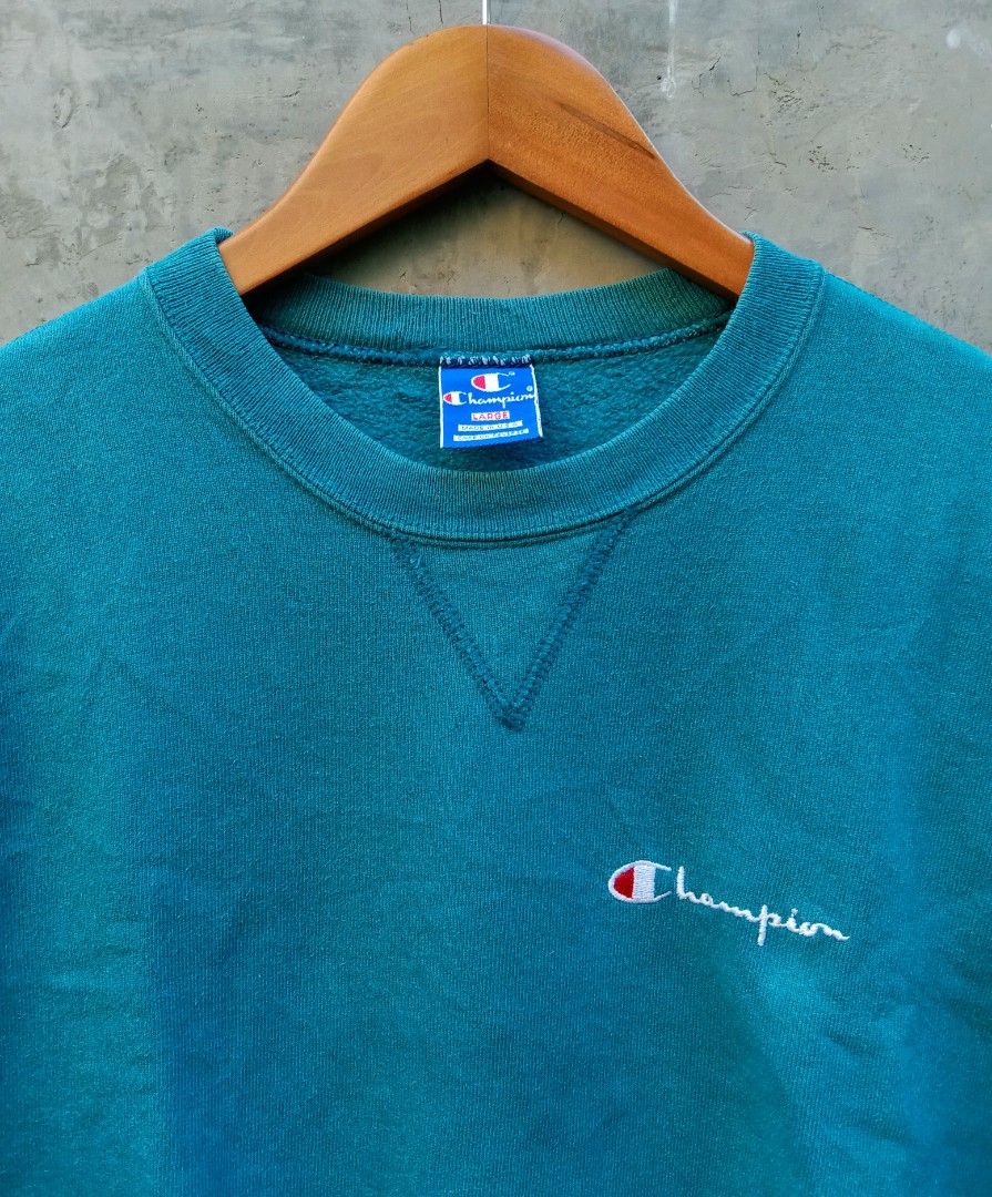 Vintage 1980 s Champion Side Script Crewneck Men s Fashion Coats