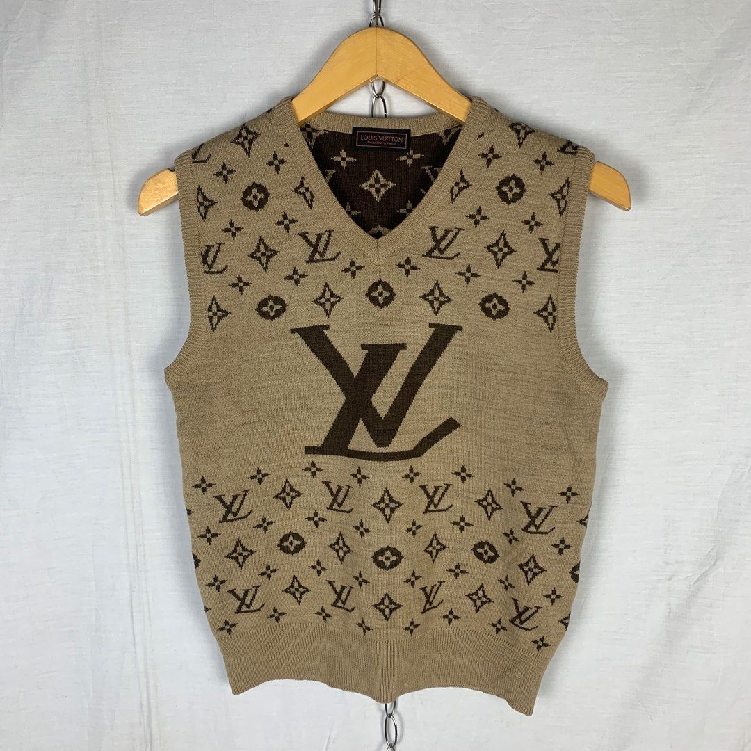 Vintage Louis Vuitton Knitted Vest, Luxury, Apparel on Carousell