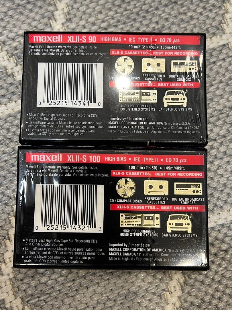 MAXELL UD XL-II 90, XL-II-S 90, XL-II-S 100 CASSETTES PREVIOUSLY RECORDED