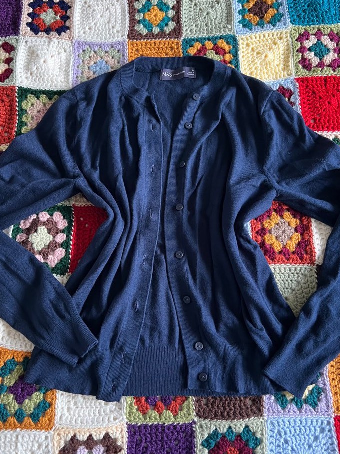 vintage y2k marks and spencer navy cardigan downtown