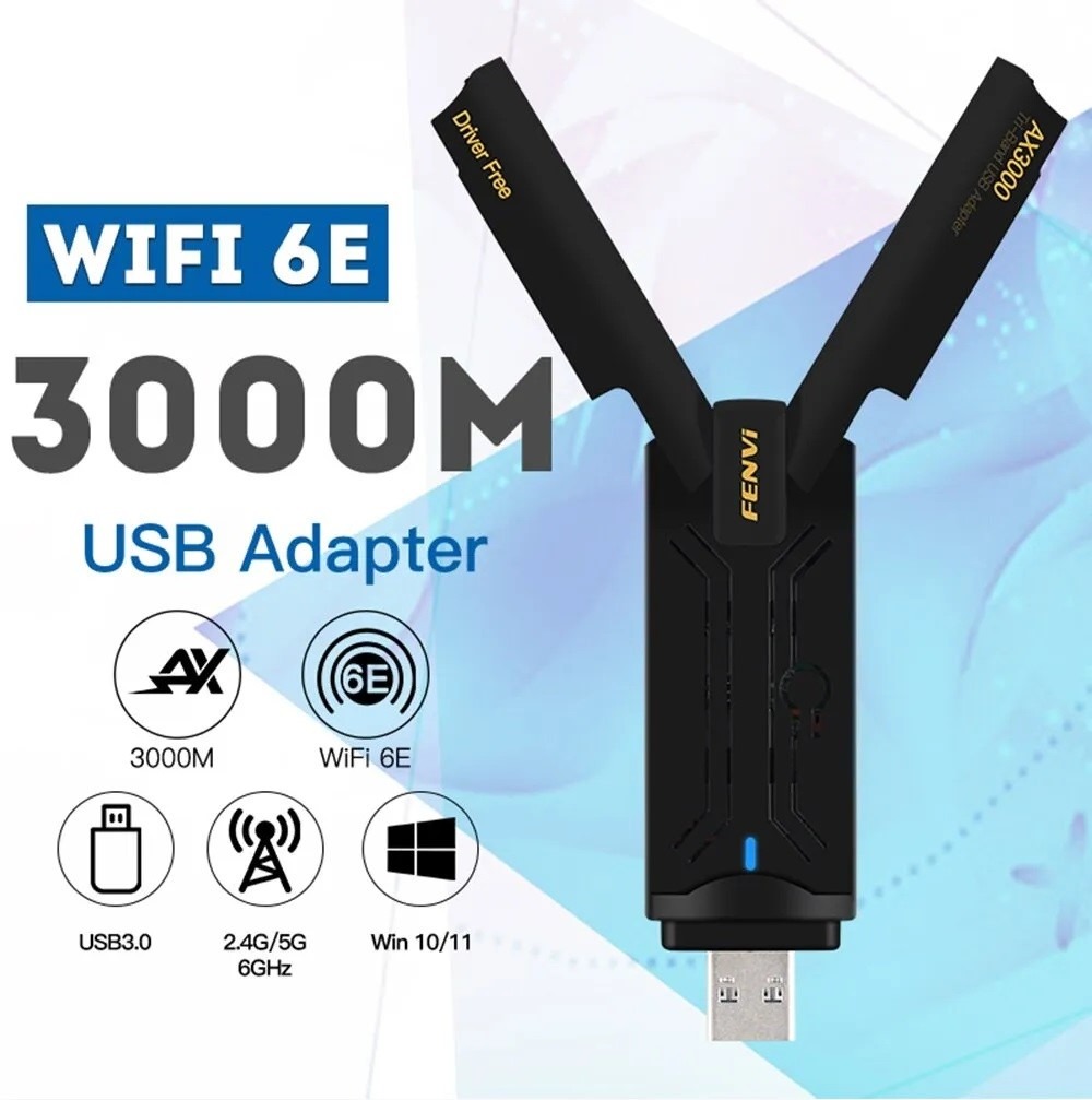 Fenvi AX3000 USB WiFi Adapter USB 3.0 WIFI Dongle 2.4G/5G 802.11AX wifi 6  Card