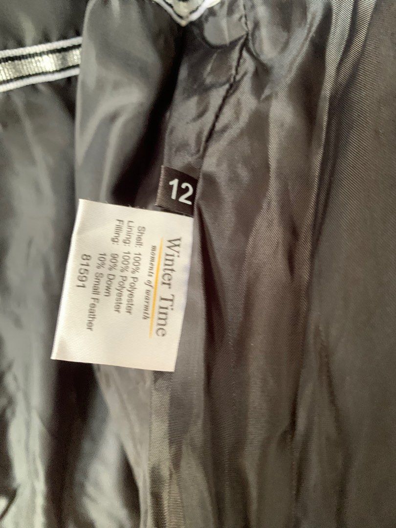 Winter Jacket (Category: Coats, Jackets and Outerwear) located in Singapore. Submitted by addme (Listing ID 1261371113, Image 3). Description: Winter jacket size 12 Comes with detachable hood Good condition, used on one trip UP $128 Very puffy Sleeve est 55cm Chest PTP 48cm (all round 96cm) Length 60cm.