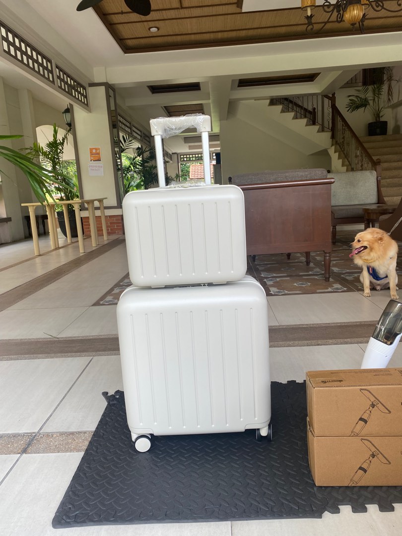 XIAOMI NINETYGO LUGGAGE SETS AVAILABLE PINK AND BEIGE ON HAND, Hobbies ...