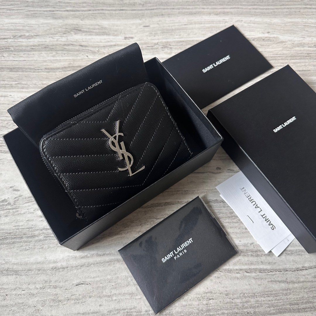 Authentic YSL Zipper Around Wallet, Luxury, Bags & Wallets on Carousell