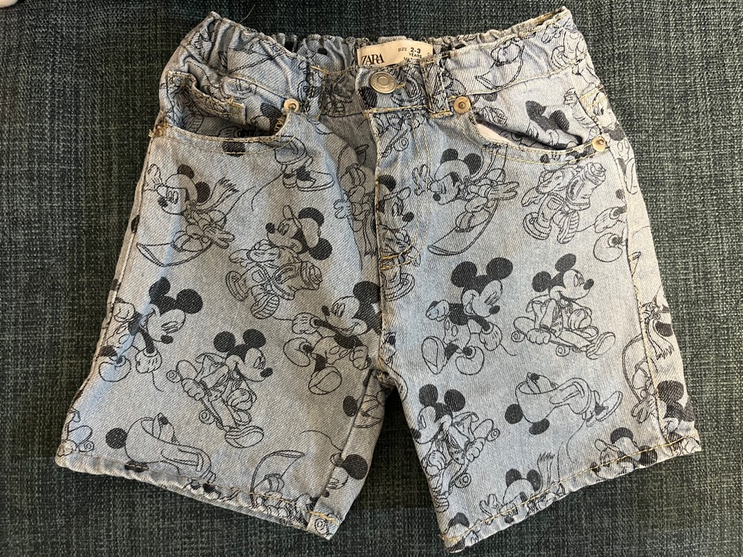 Zara Disney Mickey Denim Shorts