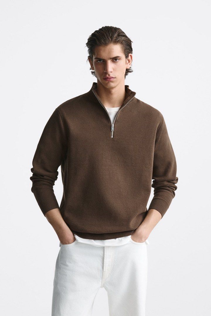 Half zip sweater zara online