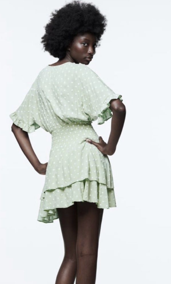 Zara green hotsell dot dress