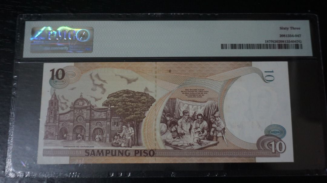 2000 NDS 10 Piso Banknote - Mabini & Bonifacio - PMG 63, Hobbies & Toys ...