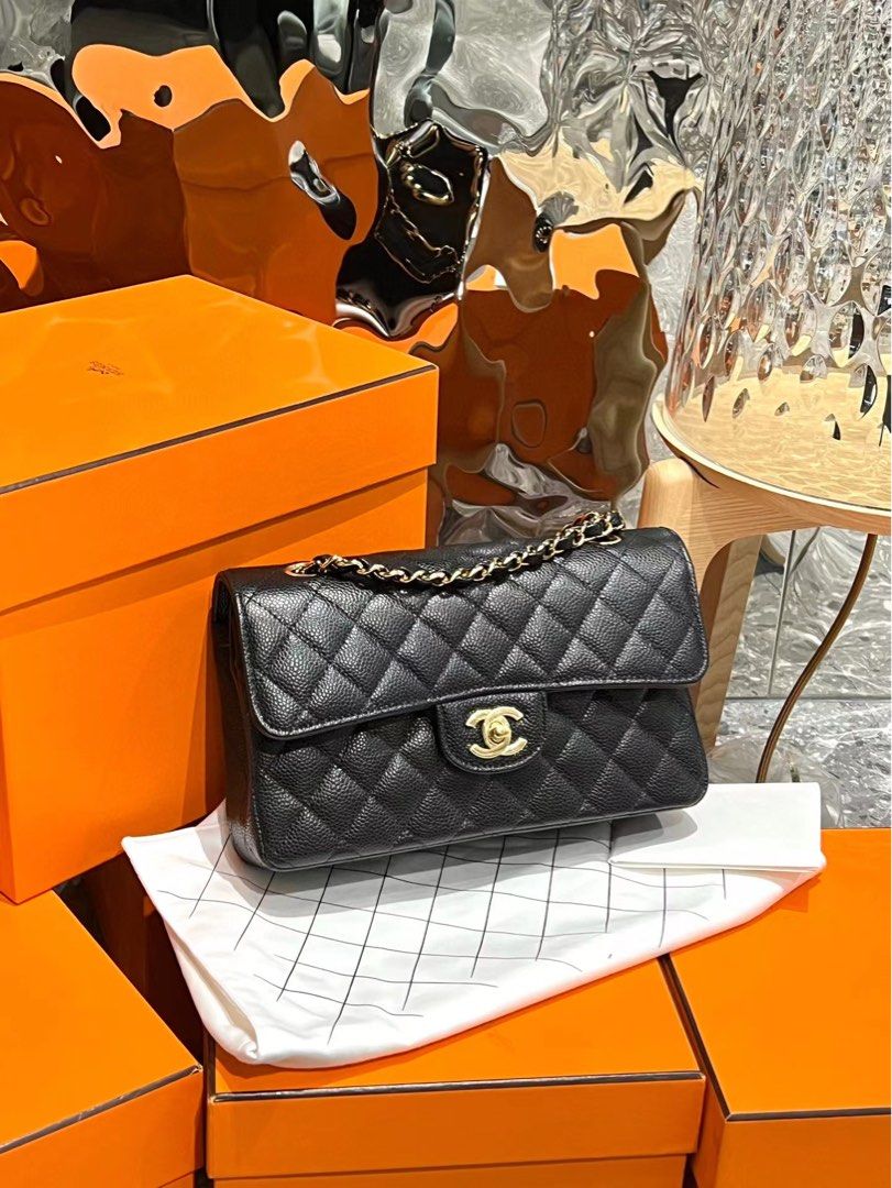💯 Authentic Chanel CF Classic Flap Small Caviar GHW, Luxury, Bags