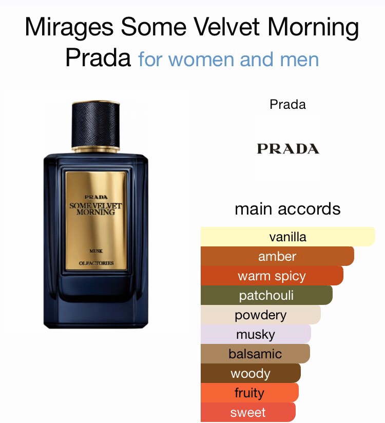 SALE MIRAGES SOME VELVET MORNING PRADA MUSK OLFACTORIES