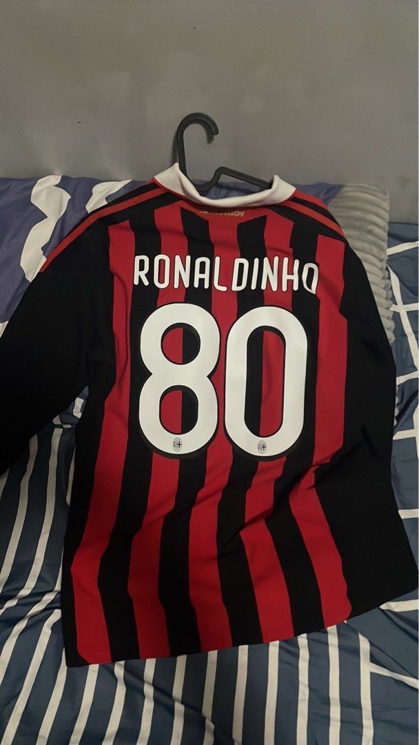 Retro AC Milan Jersey 2009/10 RONALDINHO # 80 Soccer Home Jersey