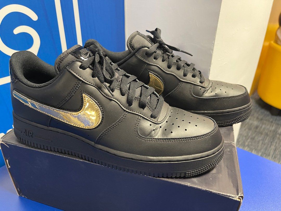 Black air force 1 removable swoosh hot sale