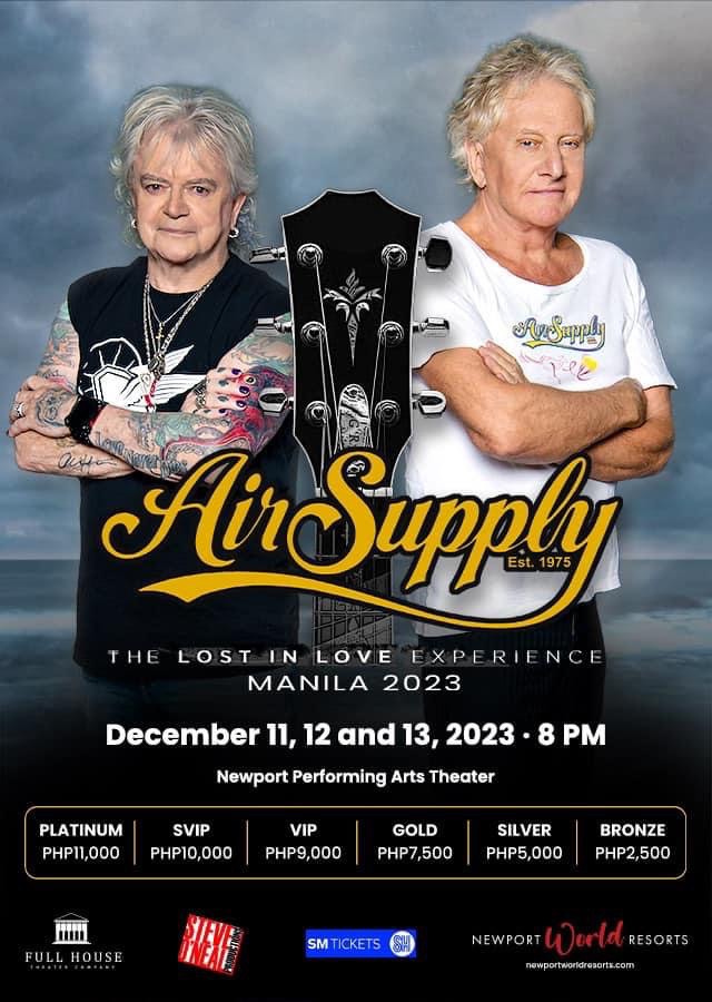 Air Supply Tickets Newport Manila, Tickets & Vouchers, Event Tickets on