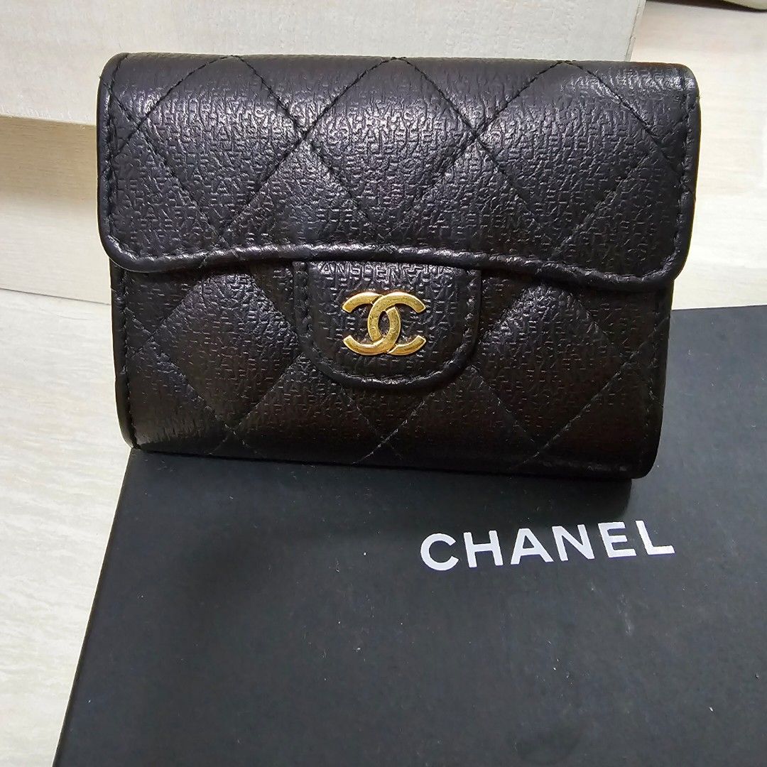 Authentic Chanel XL Cardholder in Embossed Leather, Luxury, Bags