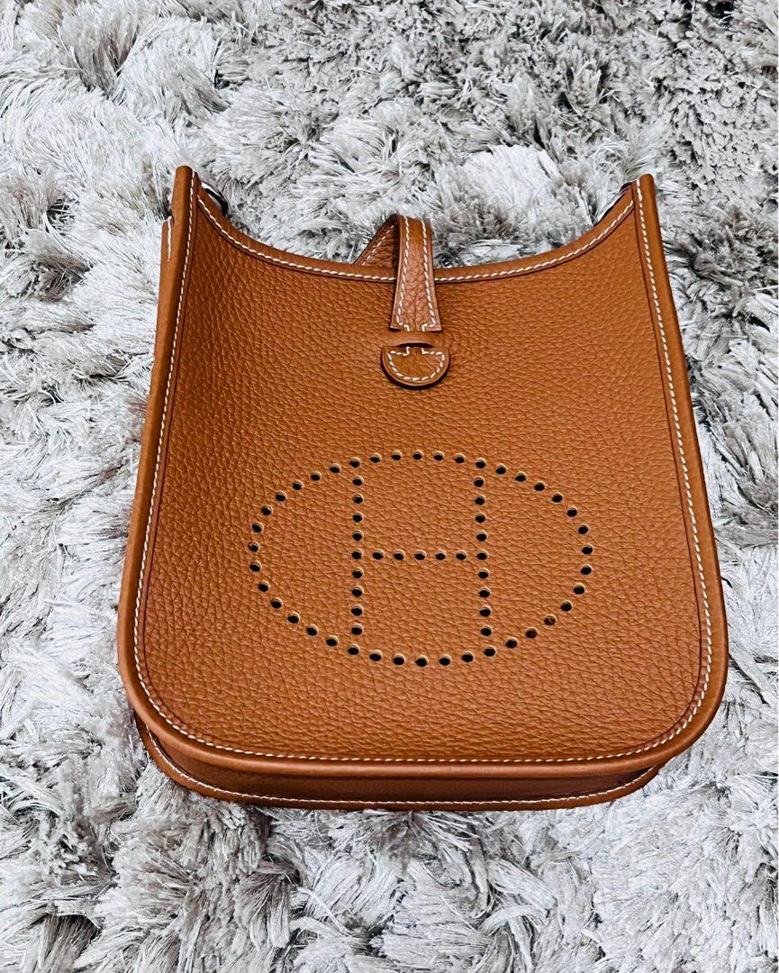 Hermes Evelyne Mini in Gold, Luxury, Bags & Wallets on Carousell