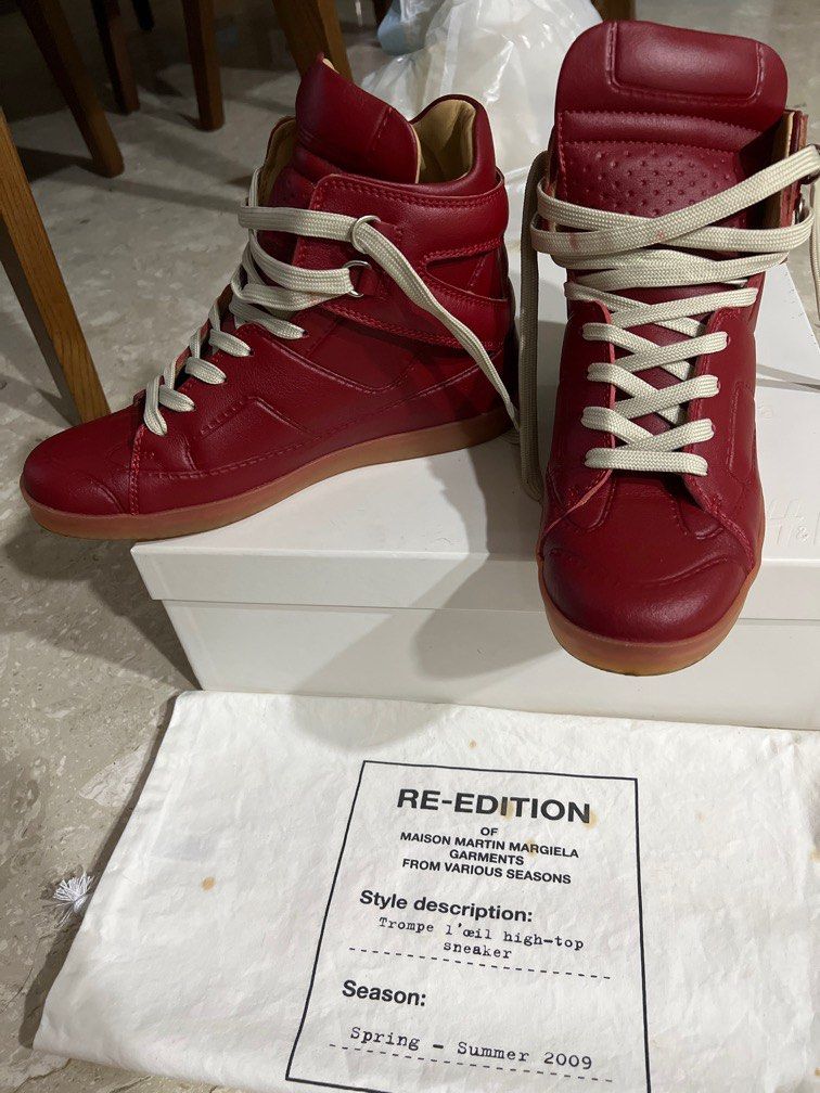 Authentic Maison Martin Margiela x H M Re Edition Tromp L oeil High Top Sneaker Eur 40 Men s Fashion Footwear Sneakers on Carousell