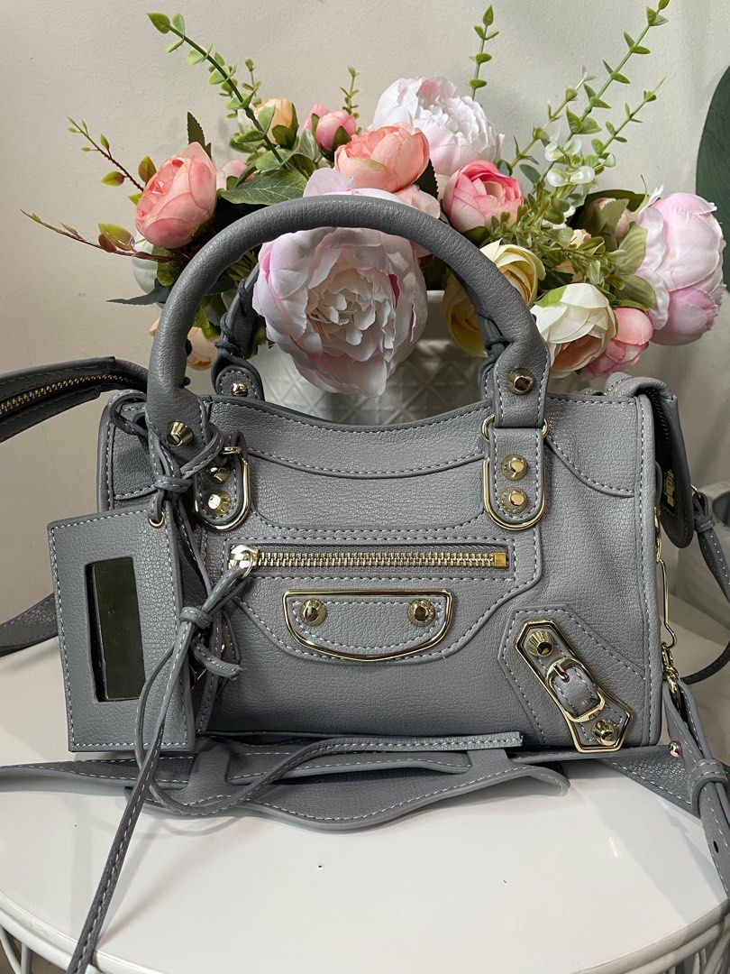Balenciaga mini city bag sales grey