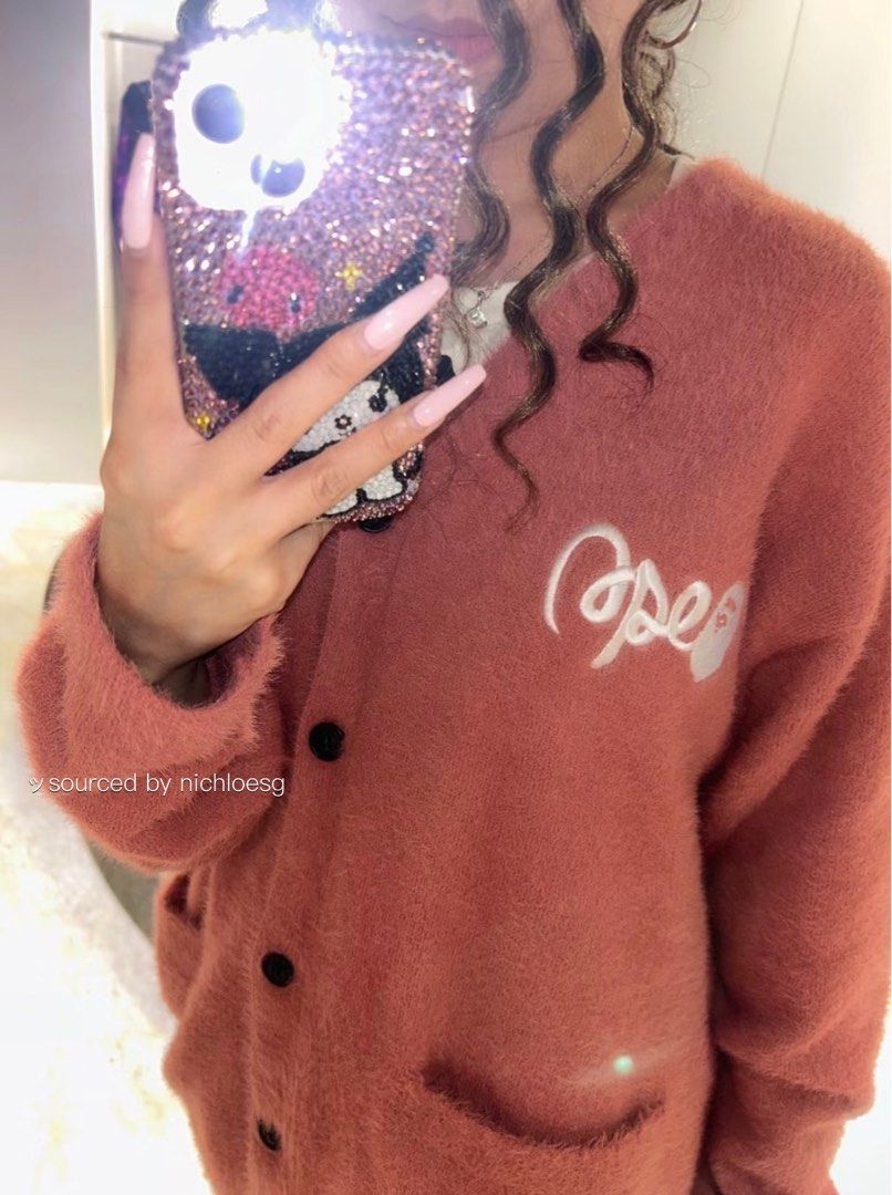BAPE SHAGGY KNIT CARDIGAN Women s Fashion Coats Jackets and