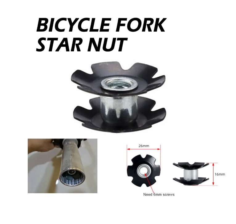 Bicycle Front Fork Star Stopper 6mm Screw Flower Nut MTB / Foldies
