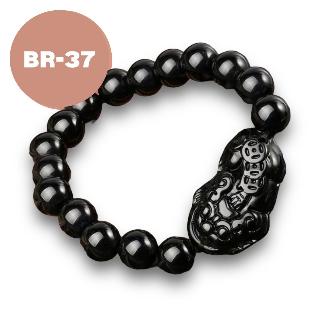 Mens black obsidian bracelet cheap