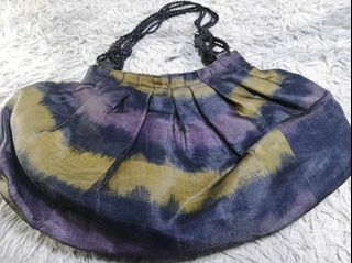 Black Tie Dye Beaded Tote Bag