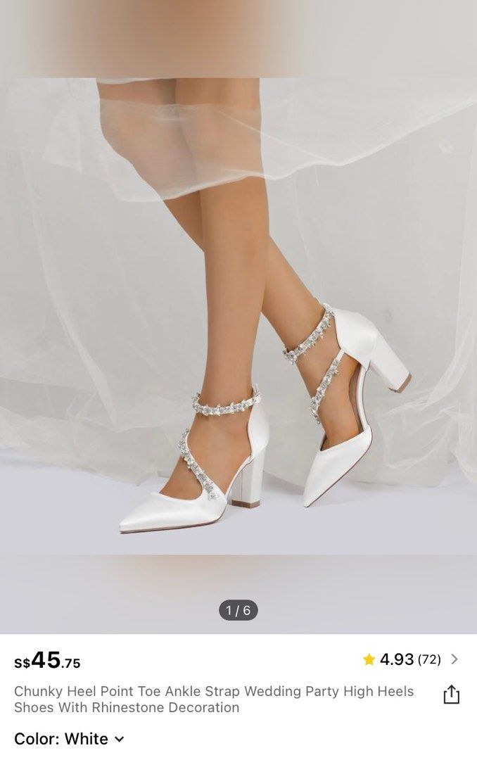BN White Wedding Bridal Heels Women s Fashion Footwear Heels on