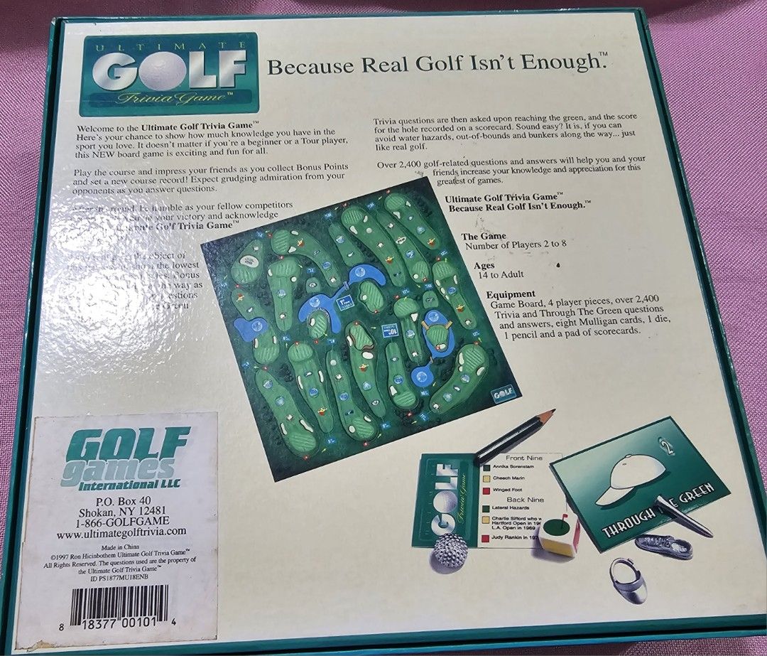 絕版桌上遊戲Boardgame Ultimate Golf Trivia Game, 興趣及遊戲, 玩具