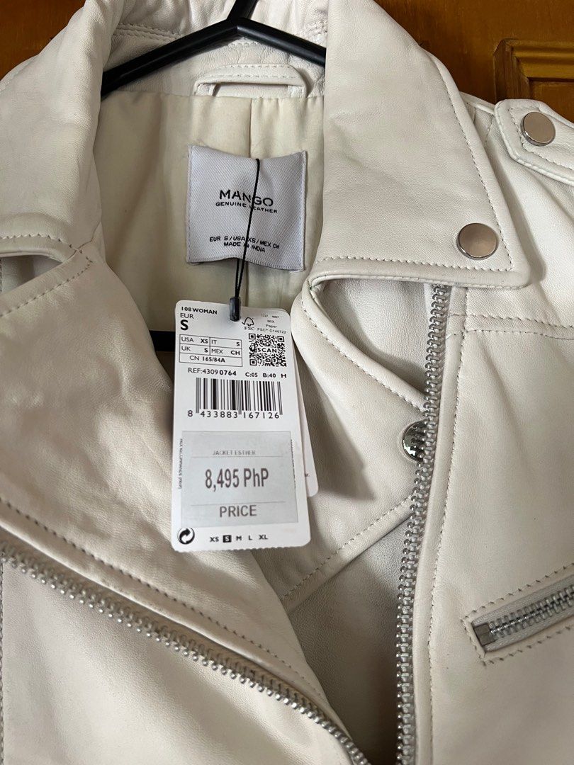 Mango esther leather sales jacket