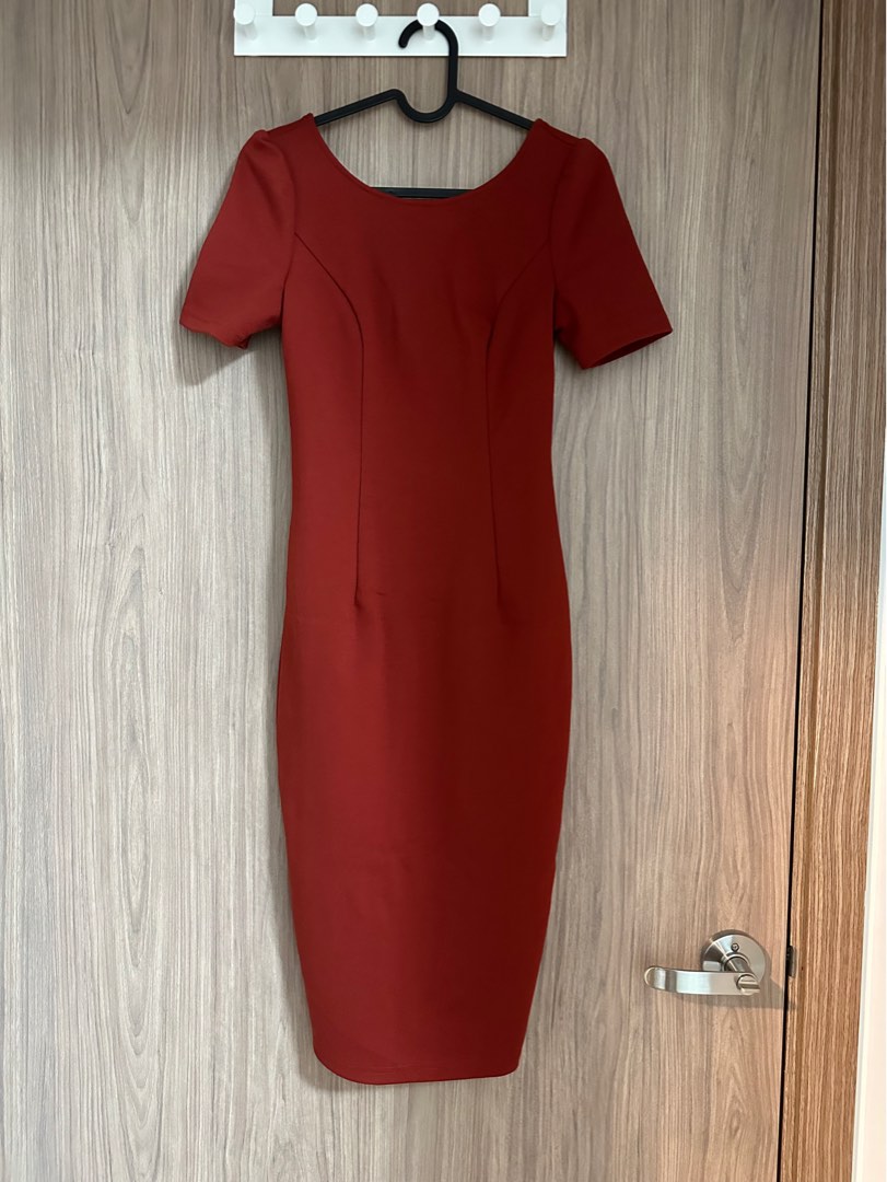 Brick Red Bodycon Dress Women s Fashion Dresses Sets Dresses